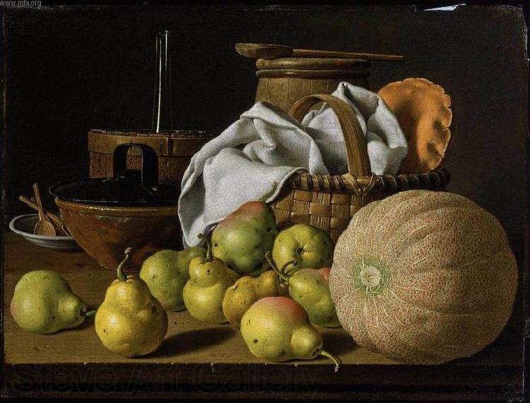 Luis Egidio Melendez Still Life with Melon and Pears